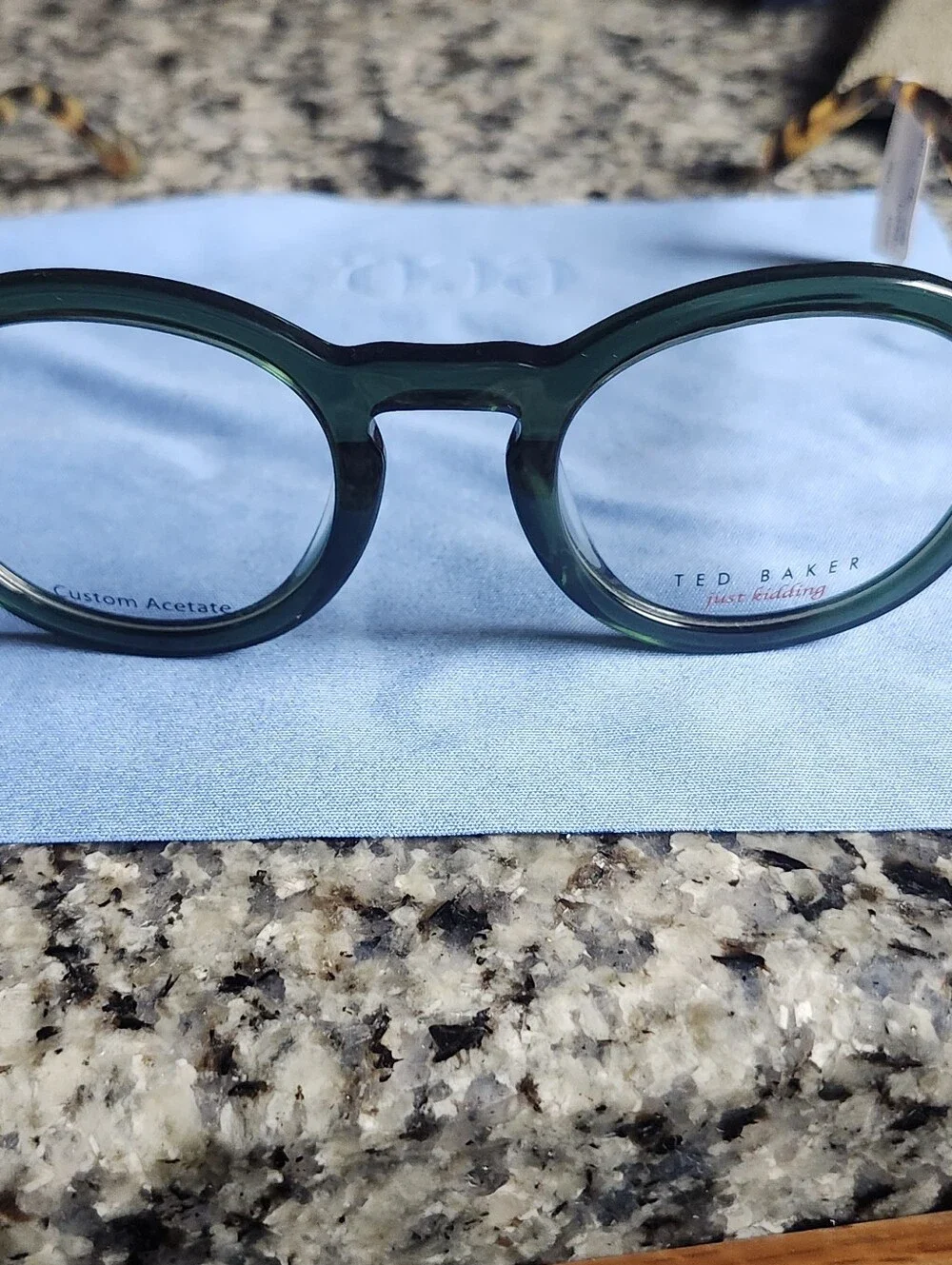 NWT Ted Baker B990 Youth Green Round Frames with Tortoises Shell Temples